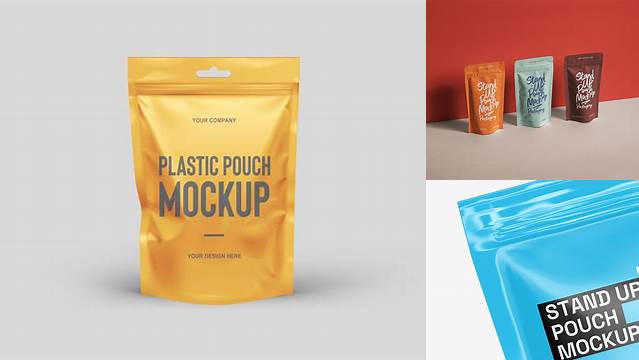 5312+ Glossy Stand Up Pouch PSD Mockup Advanced Editable Template Free