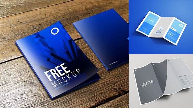 5313+ Glossy Folder With Brochure PSD Mockup Top View High-Quality PSD Files