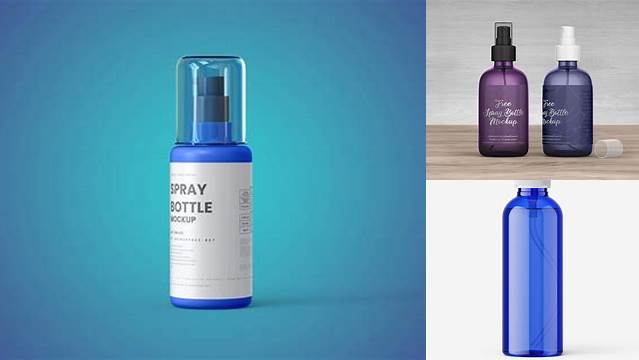 5314+ Blue Spray Bottle PSD Mockup Smart Editable Design Mockup