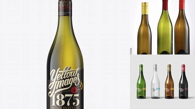 5316+ Antique Green Burgundy Bottle PSD Mockup Front View Best Free Mockup PSD