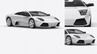 5316+ Lamborghini Murciélago PSD Mockup Front 3/4 View Layered Photoshop Template