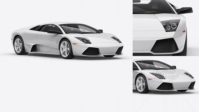 5316+ Lamborghini Murciélago PSD Mockup Front 3/4 View Layered Photoshop Template