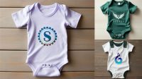 5317+ Baby Bodysuit PSD Mockup Back Side Top View Unique High-Resolution Design Freebie