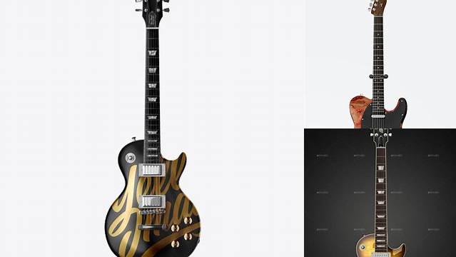 5317+ Glossy Electric Guitar PSD Mockup Front View Exclusive PSD Design Freebie