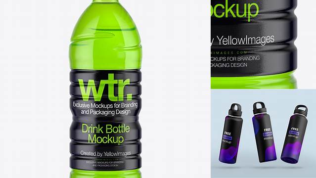 5320+ 750ml Green Drink Bottle PSD Mockup Fully Layered PSD Freebie