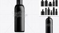 5331+ Black Plastic Cosmetic Bottle with Lid 150 ml Elegant Free Graphic Resource