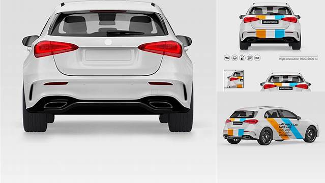 5337+ Hatchback PSD Mockup Back View Digital Photoshop Free Mockup