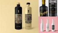 5337+ Matte Ceramic Bottle PSD Mockup Versatile Photoshop File