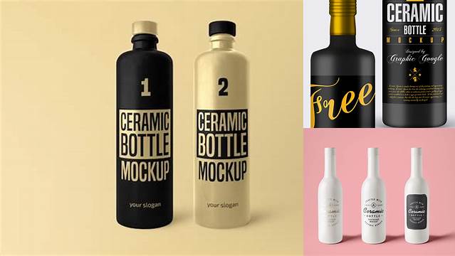 5337+ Matte Ceramic Bottle PSD Mockup Versatile Photoshop File