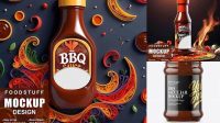 5338+ BBQ Sauce Jar PSD Mockup Digital Photoshop Free Mockup