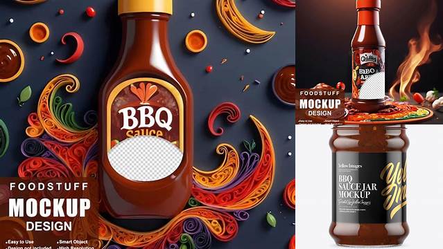 5338+ BBQ Sauce Jar PSD Mockup Digital Photoshop Free Mockup