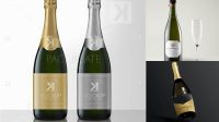 5339+ Black Glossy Champagne Bottle PSD Mockup PSD Download