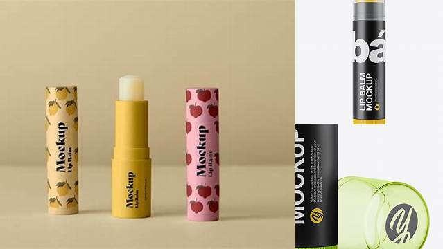 5339+ Matte Lip Balm Tube With Transparent Cap PSD Mockup Free PSD Mockup Resource