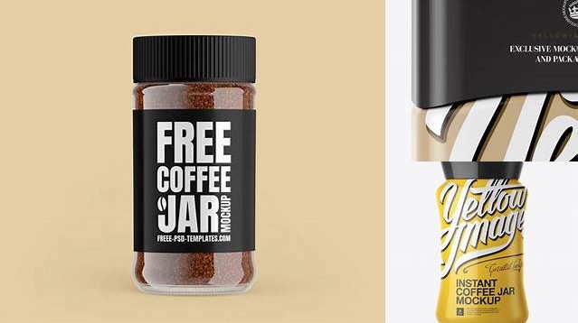 5341+ Instant Coffee Jar With Gloss Finish PSD Mockup Digital Download PSD for Free