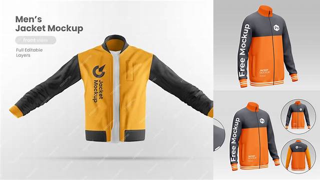 5342+ Men's Jacket PSD Mockup Half Side View Editable Graphic Design Files