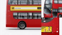 535+ London Bus Enviro 400 PSD Mockup Back View Free Downloadable Graphic Resource