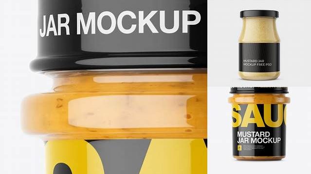 535+ Mustard Glass Jar PSD Mockup Eye-Level Shot Digital Download PSD for Free