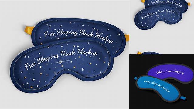 5353+ Silk Sleep Mask PSD Mockup Front View Advanced Editable PSD