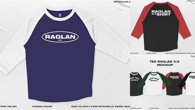 5355+ Mockup Raglan 3/4 Cdr Hight Resolution