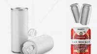 5355+ Two Matte Aluminium Cans With Condensation PSD Mockup Fully Editable PSD Template