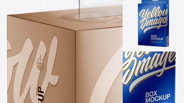 5362+ Metallic Box with Hang Tab PSD Mockup Half Side View Creative High-Resolution PSD Freebie