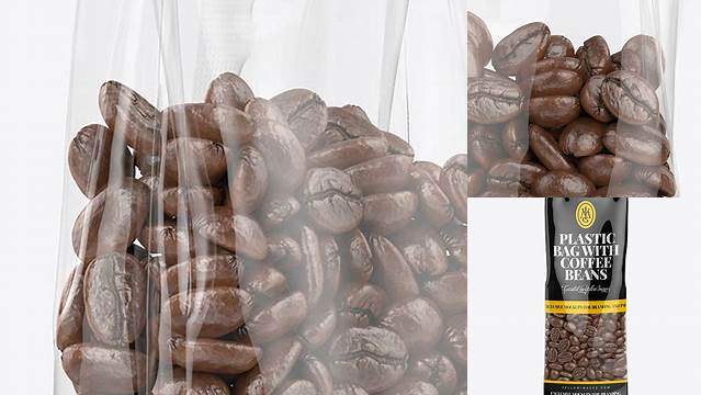 5364+ Clear Bag With Coffee Beans PSD Mockup Front View Creative PSD Resources