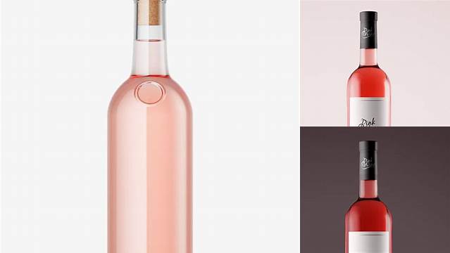 5365+ Pink Bottle For Wine PSD Mockup Creative and Modern PSD Freebie