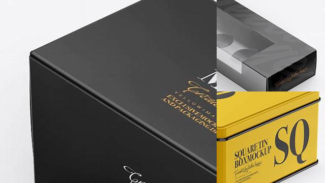 5369+ Box PSD Mockup Half Side View High Angle Shot Fully Editable Photoshop PSD Free Download