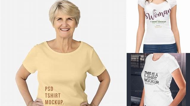 5369+ Women’s Slim-Fit T-Shirt PSD Mockup Front View Premium Quality PSD Freebie