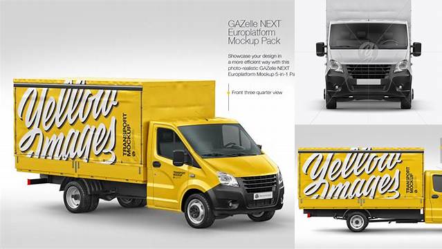 537+ GAZelle NEXT Europlatform PSD Mockup Front View Easy-to-Edit PSD