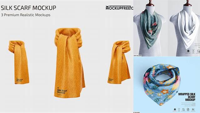 5371+ Silk Scarf PSD Mockup Professional Quality Freebie PSD File