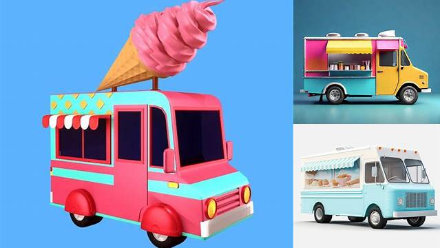 5372+ Ice Cream Truck Mockup Smart PNG Image