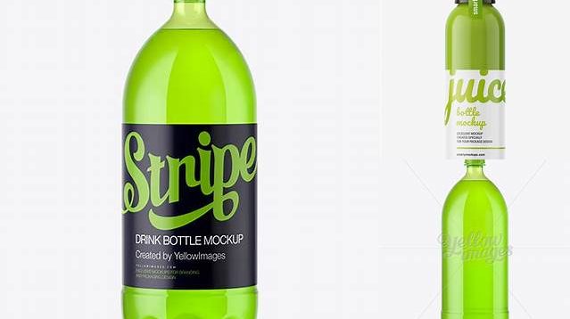 5373+ 2L Green Bottle with Drink PSD Mockup Best for Showcase