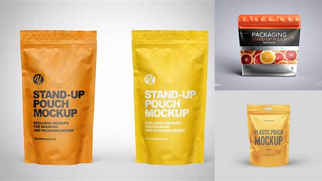 5373+ Matte Stand Up Pouch PSD Mockup Front View Exclusive Layered PSD Mockup