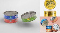 5375+ Tuna Tin with Pull Tab PSD Mockup Professional Design PSD