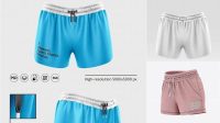 5376+ Women's Heather Sport Shorts PSD Mockup Back Half Side View Download Professional PSD