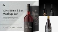 5377+ Clear Glass Red Wine Bottle and Tube PSD Mockup Exclusive Free PSD Mockups