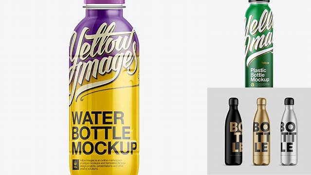 5378+ Matte Plastic Bottle With Shrink Sleeve PSD Mockup Versatile Photoshop File