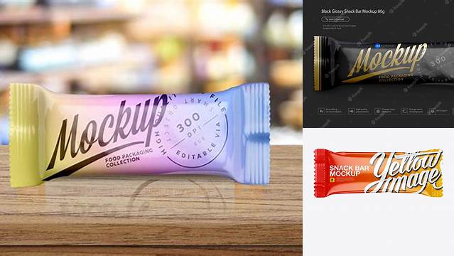 5380+ Glossy Snack Bar PSD Mockup Back View Unique and Creative Free PSD File