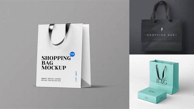 5382+ Glossy Shopping Bag PSD Mockup Front View Free Graphic Design Resource