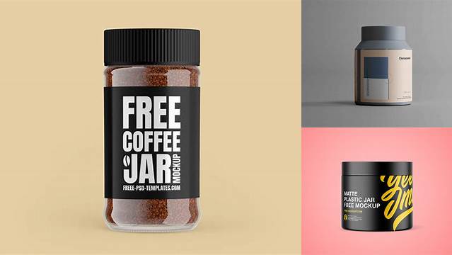 5386+ Plastic Coffe Jar PSD Mockup Free Photoshop Mockup Design