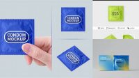 5387+ Kraft Paper Three Condom Packaging PSD Mockup Smart Layer Mockup Free