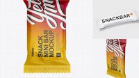 5387+ Small Matte Snack Bar PSD Mockup Front View High-Resolution PSD Download