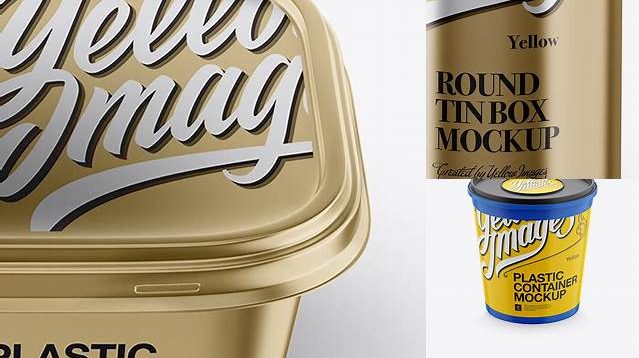 539+ Matte Metallic Container PSD Mockup Front View High-Angle Shot Free Stylish PSD for Graphic Designers