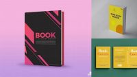 5390+ Book with Fabric Cover PSD Mockup Half Side View Downloadable PSD Design Template