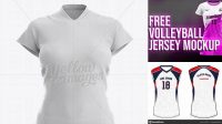 5390+ Women’s Volleyball Jersey PSD Mockup Front View Elegant and Stylish Mockup