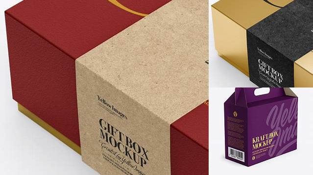 5394+ Textured Box with Label PSD Mockup High-Angle Shot Free PSD Mockup Resource