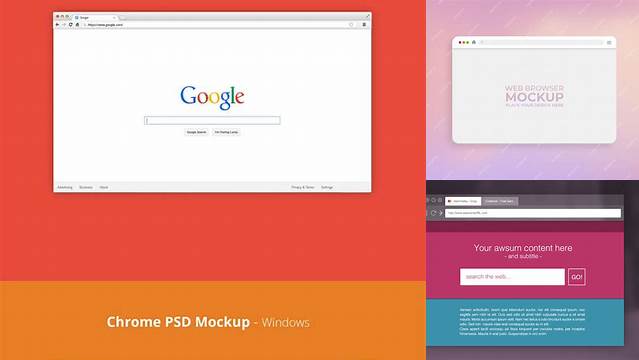 5397+ Chrome Browser Mockup High-End Creative PSD Template