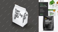 5397+ Paper Flour Bag PSD Mockup Half Side View Customizable PSD Templates