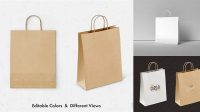 5398+ Stitched Paper Bag PSD Mockup Front View Modern Free PSD Template